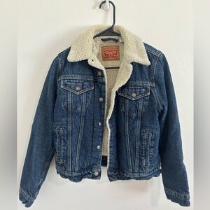 Levi's Blue and Cream Jean Jacket with Sherpa Lining